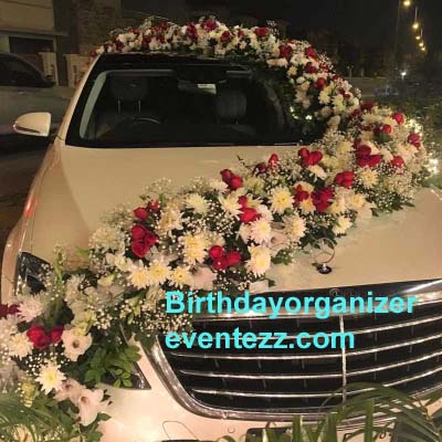 FLOWER CAR DECORATION FOR WEDDING