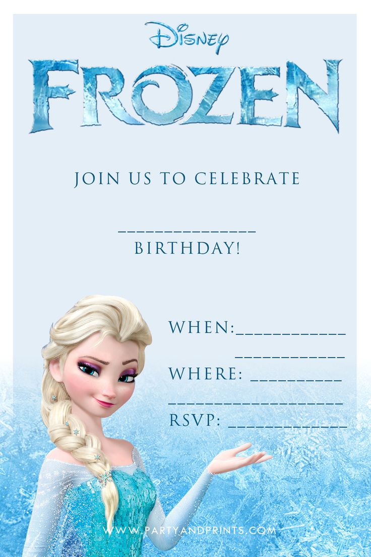 frozen invitation card